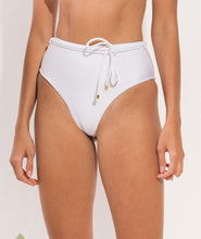 Cargar imagen en el visor de la galería, Bottom Shimmer-White Belted-High-Waist
