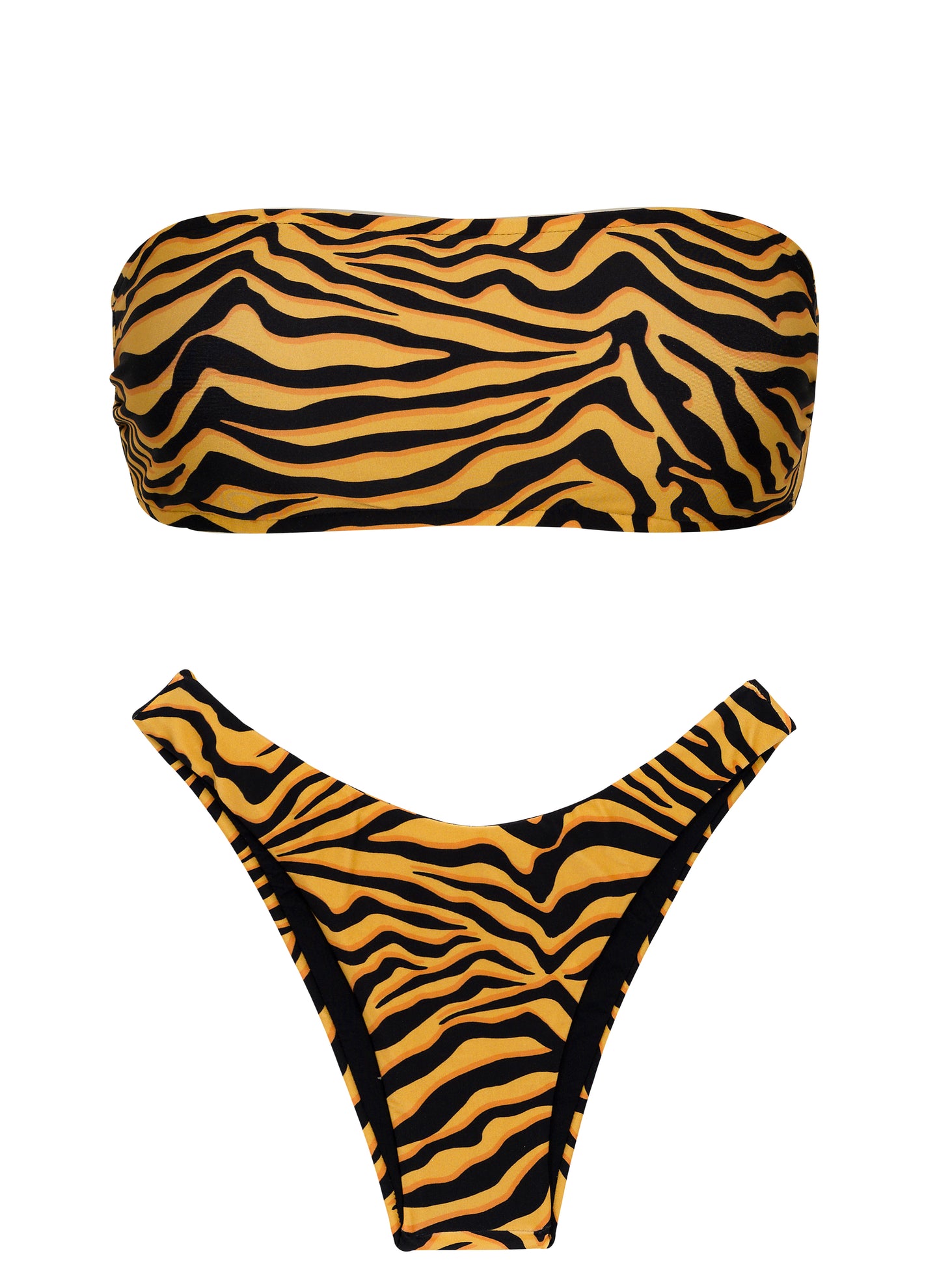 Set Wild-Orange Bandeau-Reto High-Leg