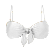 Cargar imagen en el visor de la galería, Top Shimmer-White Bandeau-Knot
